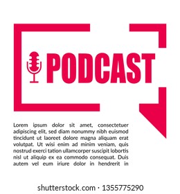 Podcast. Microphone with speech bubble