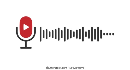 Podcast microphone. Trendy design. Flat design microphone. Concept Podcast illustration. Vector illustration