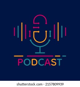 Podcast microphone. Microphone vector icon. Concept podcast 