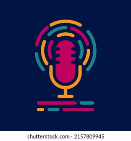 Micrófono de podcast. Icono vector del micrófono. podcast conceptual 