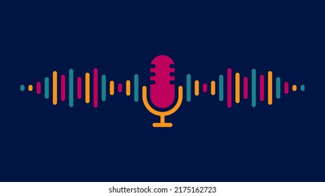 Podcast microphone. Microphone vector icon. Concept podcast 