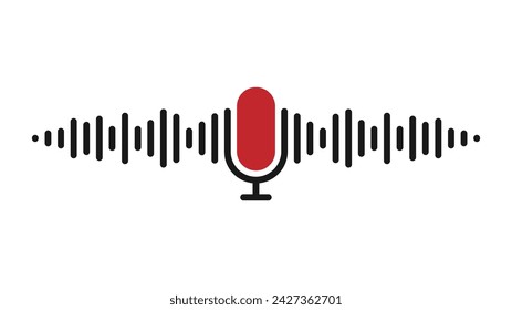 Podcast microphone. Microphone vector icon. Concept podcast 