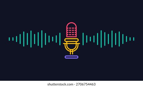 Micrófono de podcast. Icono de Vector de micrófono. Podcast Concept 