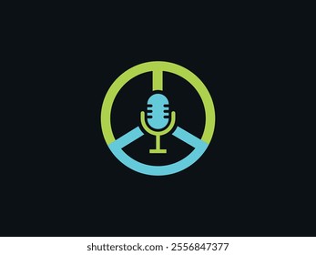 Podcast microphone vector icon . Modern design for audio recording.