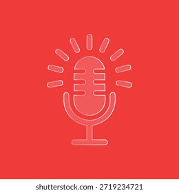 Conjunto de iconos de Vector de micrófono de podcast