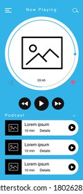 Concepto de diseño de aplicaciones móviles de podcast