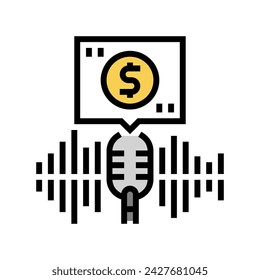 podcast monetization color icon vector. podcast monetization sign. isolated symbol illustration