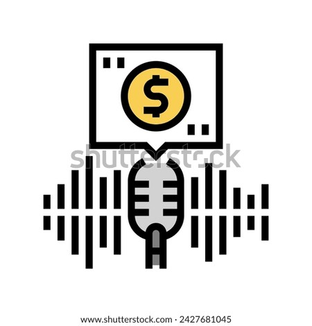 podcast monetization color icon vector. podcast monetization sign. isolated symbol illustration