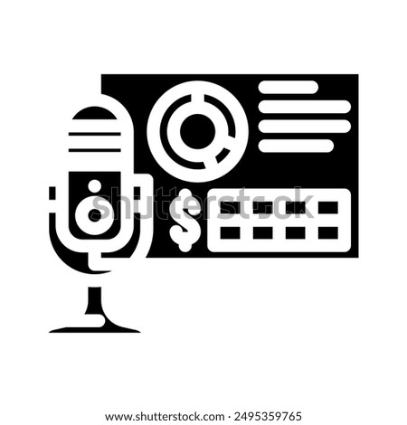 podcast monetization glyph icon vector. podcast monetization sign. isolated symbol illustration
