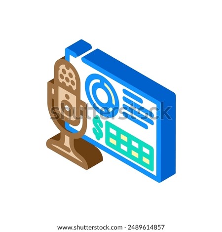 podcast monetization isometric icon vector. podcast monetization sign. isolated symbol illustration