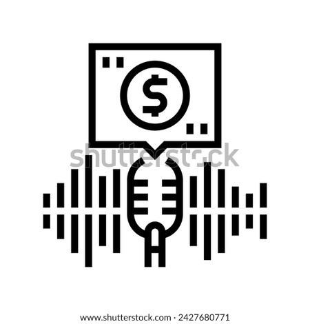 podcast monetization line icon vector. podcast monetization sign. isolated contour symbol black illustration