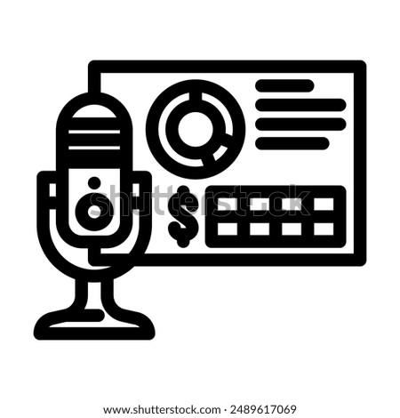 podcast monetization line icon vector. podcast monetization sign. isolated contour symbol black illustration