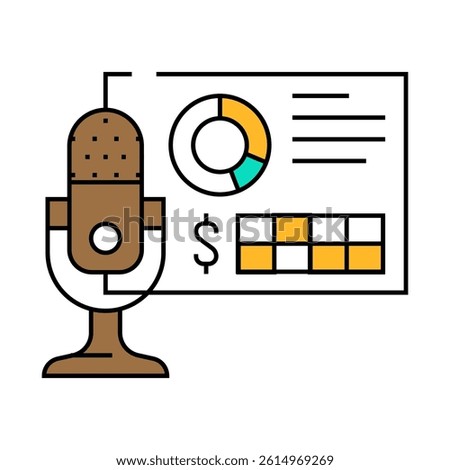 podcast monetization line icon vector. podcast monetization sign. isolated symbol illustration