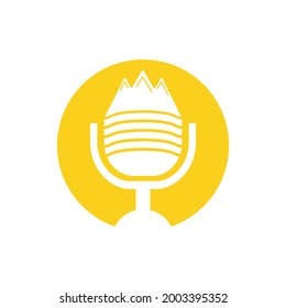 Podcast mountain vector logo design template.	