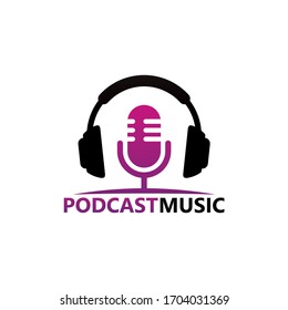 Podcast Music Logo Template Design