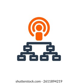 Podcast Network for Audio Streaming Vector Icon