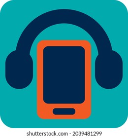 Podcast on smartphone, illustration, vector, on a white background.
