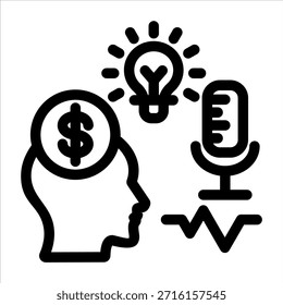 Podcast outline icon. Simple vector illustration on white background