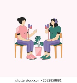 Podcast People Illustration for design needs, Landing Pages, Animation, Apps, Presentations, Content Creator and other Promotions