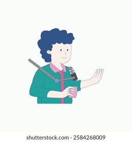 Podcast People Illustration for design needs, Landing Pages, Animation, Apps, Presentations, Content Creator and other Promotions