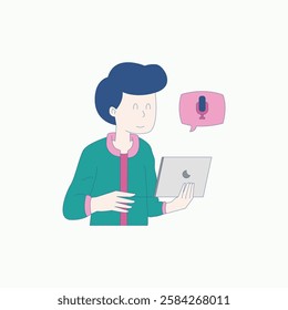 Podcast People Illustration for design needs, Landing Pages, Animation, Apps, Presentations, Content Creator and other Promotions