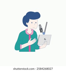 Podcast People Illustration for design needs, Landing Pages, Animation, Apps, Presentations, Content Creator and other Promotions