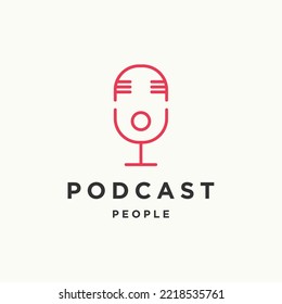 Podcast people logo template vector illustration design