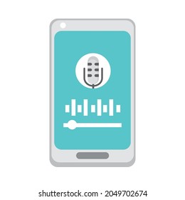 podcast in phone audio icon style