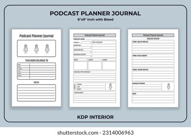 Diario de planificación de podcast - Interior de KDP