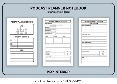 Podcast Planner Notebook  KDP Interior