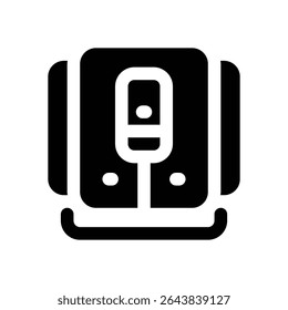 ícone do glifo da lista de reprodução do podcast. Ícone vetorial forte e sólido para sites, interfaces móveis, apresentações e marca visual. Alta qualidade e fácil de editar.