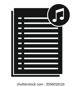 Icono de lista de reproducción de podcast vector simple. Canción musical. aplicación móvil