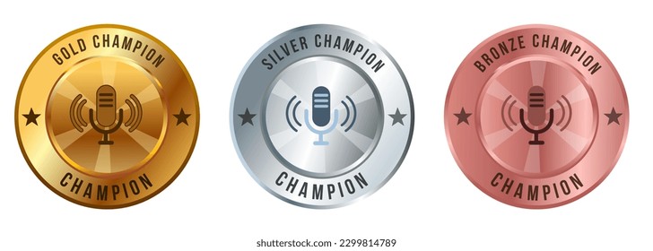 Podcast radio broadcasting music voice speech competition contest medal gold silver bronze championship  