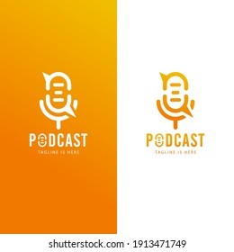 Podcast Radio Icon Illustration Concept. Studio Table Microphone With Broadcast Text On Air. Webcast Audio Record Concept Logo