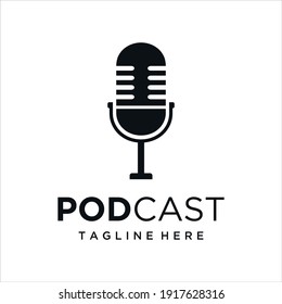 Podcast radio logo design concept. vector illustration.