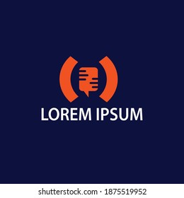 Podcast or Radio Logo design using Microphone Icon Vector Illustration.