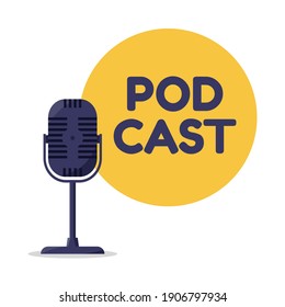 Podcast or radio logo design using microphone