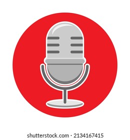 Podcast or Radio Logo design using Microphone and circle icon