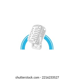 Podcast or Radio Logo Design using Microphone