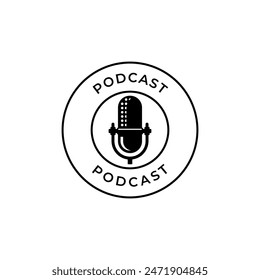 Podcast or Radio Logo design using Microphone icon