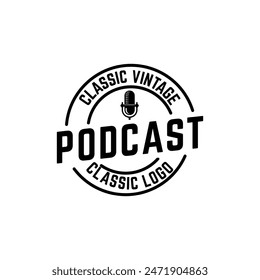 Podcast or Radio Logo design using Microphone icon