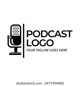 Podcast or Radio Logo design using Microphone icon