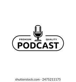 Podcast or Radio Logo design using Microphone icon