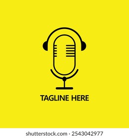 Podcast or Radio Logo design using Microphone 