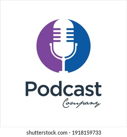 Podcast Radio Logo Design Vector.