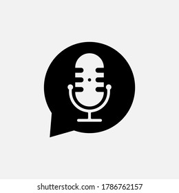 Podcast radio Logo Icon with microphone concept. Template Creative Design vector. Graphic Symbol for Corporate Business Identity. Creative Vector graphic element.