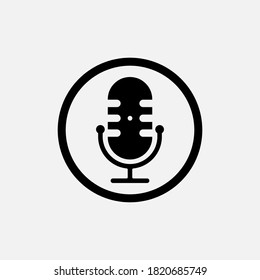 Podcast radio Logo Icon with microphone concept. Template Creative Design vector. Graphic Symbol for Corporate Business Identity. Creative Vector graphic element.