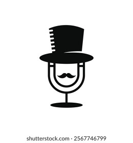 Podcast radio logo icon. Podcast moustache vector template and  illustration