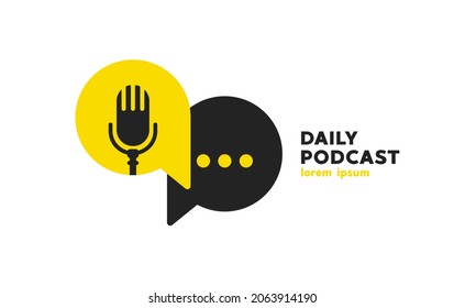 Podcast radio logo icon. Vector illustration.