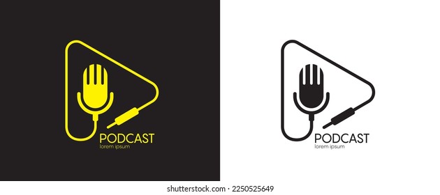 Podcast radio logo icon. Vector illustration 10 EPS.